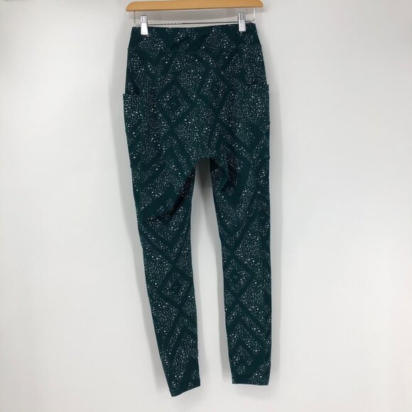 Pop Fit Stella Athletic Leggings Green with White dots and stars Size Medium - Picture 2 of 12
